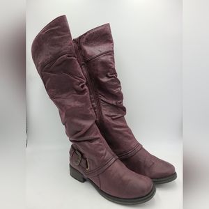 BareTraps Sherdian Tall Boot Women's 6.5 Wide Calf (Burgundy)